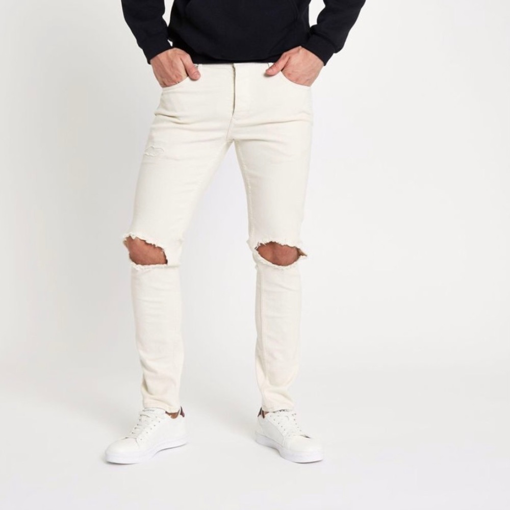 SOLD River island cream skinny Jeans never worn